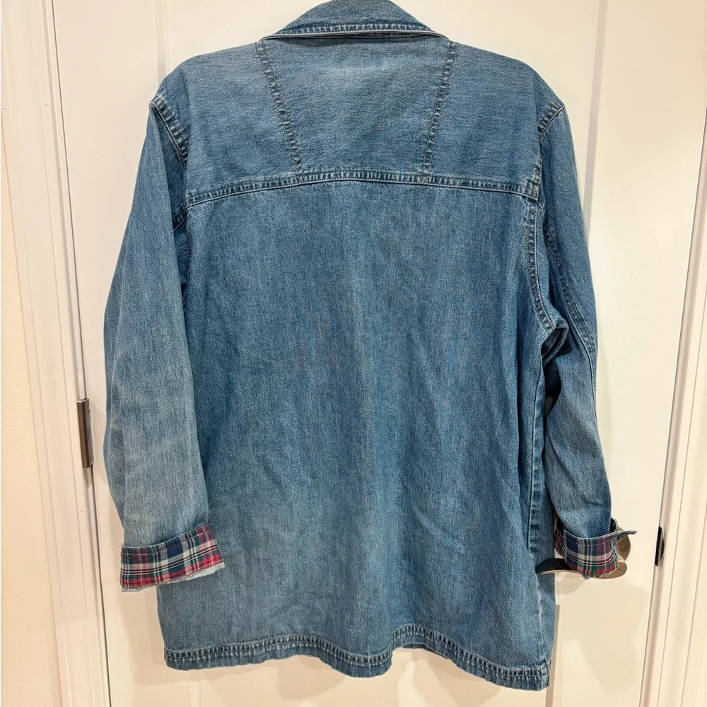 Cabin Creek Denim Chore Jacket with Plaid Details - Picture 7 of 7